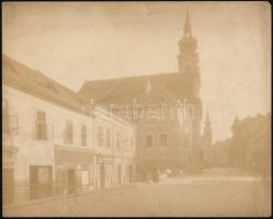 cca 1900 Budapest, I Fő utca, Batthyány tér. . Nagyméretű fotó. Erdélyi Mór (1866-1934) fotográfiája. 29x23 cm