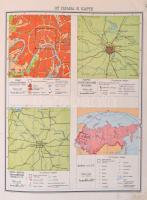 1938 Szovjet iskolai földrajzi atlasz, 3. 4. osztályosok részére, orosz nyelven, vászon kötésben. 30...