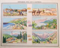 1938 Szovjet iskolai földrajzi atlasz, 3. 4. osztályosok részére, orosz nyelven, vászon kötésben. 30...