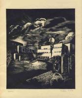 Vadász Endre (1901-1944) sorszámozott, szignós fametszet 20x24 cm