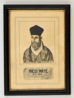 Olvashatatlan jelzéssel: Ricci Máté. Tus, papír, üvegezett keretben, 28×19 cm