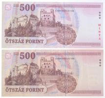 1998. 500Ft "MINTA" "EA 000284" sorszámmal + 1998. 500Ft "EA 4141693" ...