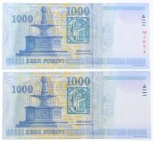 1998. 1000Ft "MINTA" "DA 000028" alacsony sorszámmal + 1998. 1000Ft "DE 247...