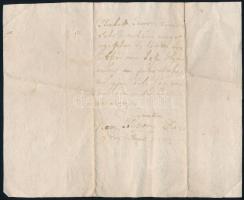 1754 Nagyilosva, kötelezvény töredéke, külzettel és tanúk aláírásaival