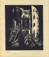 Vadász Endre (1901-1944) sorszámozott, szignós fametszet 20x24 cm