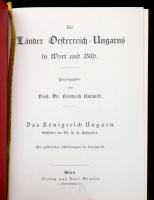 Dr. Johann Heinrich Schicker: Das Königreich Ungarn. Die Länder Oesterreich-Ungarns in Wort und Bild. Wien, 1998, Archiv Verlag. Kiadói aranyozott műbőr-kötés, szövegközti és egészoldals fekete-fehér és egy egészoldalas színes illusztrációkkal illusztrálva, s német nyelven. Reprint! /Leatherette-binding, in German language.