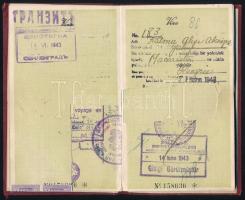 1942 Török fényképes útlevél, kivágásokkal / Turkish passport