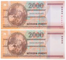 2000. 2000Ft "MINTA" "Millenium" "MM 0500284" + 2000Ft "Millenium...