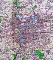 1944 51 db Közép-Európát ábrázoló, USA hadserege számára készített katonai térkép, köztük 1 db magya...