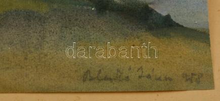 Blaskó János (1945-): Tiszaparti fák. Akvarell, papír, jelzett, 29×45 cm