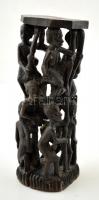 Afrikai négerek, fa szobor, m: 24 cm