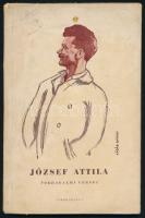 József Attila: Döntsd a tőkét... József Attila forradalmi versei. Bp., 1945, Cserépfalvi, 56 p. Kiadói illusztrált papírkötés, ajándékozási sorokkal.