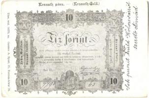 Kossuth pénz, tíz forint. Gersten A. kiadása / Kossuth-Geld / Hungarian banknote (EB)