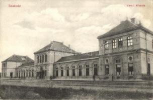 Szatmárnémeti, Satu Mare; Vasútállomás. Weisz Izsák kiadása / railway station