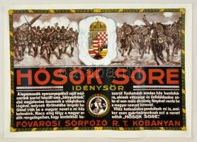 Hősök söre, modern reprint reklám plakát, 59x42 cm