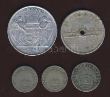 1926+1927. 10f (2klf) T:3 + 1926. 20f T:3 + 1943. 5P T:3 + 1945. 5P T:4