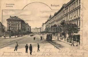 Budapest VIII. József körút, Baross Kávéház, villamos. Divald Károly 641.  (EK)