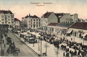 Temesvár, Timisoara; Józsefváros, Scudier tér, piac. Feder R. Ferenc / market square
