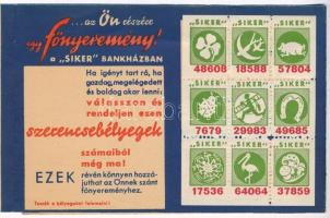 ~1940. "Siker Sorsjegy Részvénytársaság" kitöltetlen sorsjegy rendelőlap, "szerencseb...