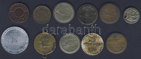 Kis vegyes zseton, tantusz, kisszakaszjegy, stb. tétel, összesen 11db T:2,3,4