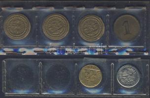 6db német és magyar játék- és szerencsepénz, bárca T:2,3,4