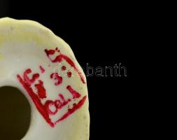 Női alak hegedűvel, porcelán figura, kézzel festett, jelzett, hibátlan, m: 23,5 cm