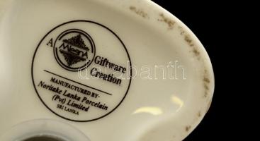 Sri Lanka porcelán elefánt, matricás, hibátlan, jelzett, m: 13x14x6 cm