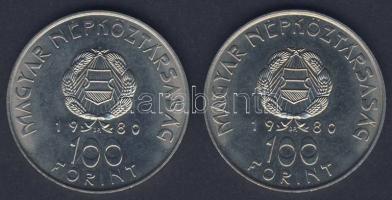 1980. 100Ft (2x) "Szovjet-magyar közös űrrepülés" T:BU