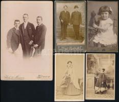 cca 1880-1900 14 db jó állapotú keményhátú fotó a Kuncz család hagyatékából