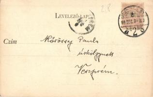 1899 Budapest VI. Oktogon, Café Abbazia kávéház, Prindl Nándor üzlete, villamosok, utcaseprő, Divald...