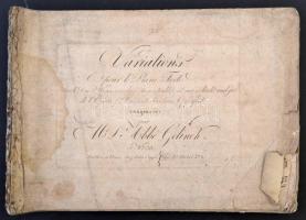 cca 1820 4 db régi kotta egybe kötve: Gelinek, Abbe.: Variations pour le Piano-Forte ... Vienne., cc...