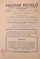 1935 Magyar Figyelő III. évfolyam 1-4. szám. Teljes évfolyam. Szerk.: Surányi Géza. Pozsony, Csehszl...
