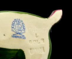 Herendi fehér rózsa, kézzel festett, jelzett, hibátlan, 8×8,5×5 cm