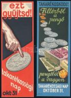cca 1935 Pengős takarékossági nap, 2 db reklámnyomtatvány, Klösz Gy. és Fia