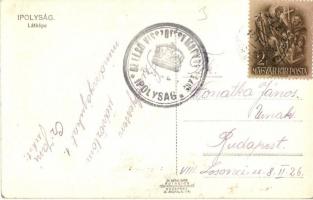 Ipolyság, Sahy; látkép / general view, '1938 Az első visszatért magyar város Ipolyság' So....