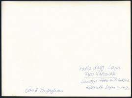 cca 1977 Kerekezők, 4 db feliratozott vintage fotóművészeti alkotás, 18x24 cm és 16x19,5 cm között