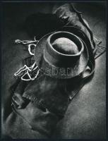 cca 1978 Kortárs fotóművészeti alkotások, 4 db feliratozott vintage fotó, 18x24 cm