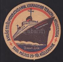1935 French Line Normandie a világ legnagyobb gőzöse reklámos söralátét / beer-mat