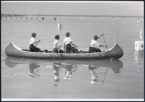 cca 1967 Velencei-tó, szezonnyitó ifjúsági versenyek, 3 db vintage negatívról készült mai nagyítás, ...
