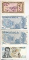Vegyes: Albánia 1964. 3L + Belgium 1964. 20Fr + Csehszlovákia 1945. 100K + Norvégia 1979. 10K (2x) T...