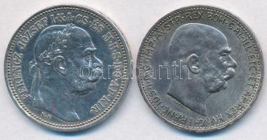 1914KB 1K Ag "Ferenc József" + Ausztria 1913. 1K Ag "Ferenc József" T:1- Adamo K5.1, Krause KM#2820