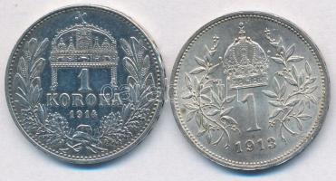 1914KB 1K Ag "Ferenc József" + Ausztria 1913. 1K Ag "Ferenc József" T:1-
Adamo ...