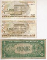 Vegyes: Amerikai Egyesült Államok 1935. 1$ "Silver Certificate" + Ausztria 1986. 20Sch (2x...