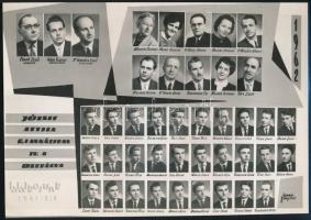 1962 Székesfehérvár, a József Attila Gimnázium tanárai és végzős növendékei, kistabló 41 nevesített portréval, 20,5x29 cm