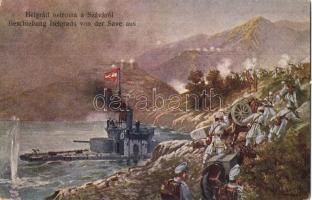 Belgrád ostroma a Száváról / Beschiessung Belgrads von der Sava / K.u.K. Kriegsmarine, Bombardment of Belgrade from the Sava s: F. Höllerer