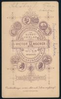 cca 1870 Schöberl Ferenc feliratozott, vizitkártya méretű fényképe, Victor Angerer bécsi műterméből,...