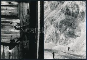 cca 1977 Kortárs fotóművészeti alkotások, 13 db feliratozott vintage fotó, kis eltérésekkel mind 13x...