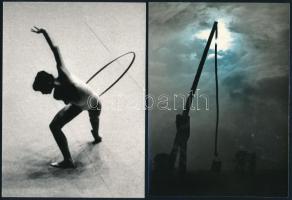 cca 1977 Kortárs fotóművészeti alkotások, 13 db feliratozott vintage fotó, kis eltérésekkel mind 13x...