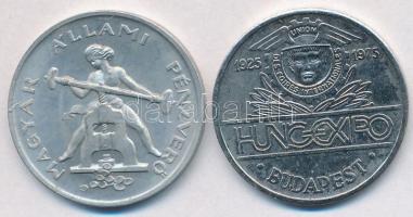 Iván István (1905-1968) 1948. június 11. "Magyar Állami Pénzverő - Budapesti Nemzetközi Vásár" Al emlékérem (32mm) + 1975. "Hungexpo / Tavaszi Budapesti Nemzetközi Vásár" fém emlékérem (32mm) T:1-,2