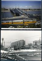 cca 1985 Budapesti villamosok, 11 db vintage fotó, többsége datált, 9x14 cm és 13x18 cm között